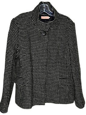 John Lewis (UK) Wool Blend Textured Short Coat - Black/White - UK 18/ US 14